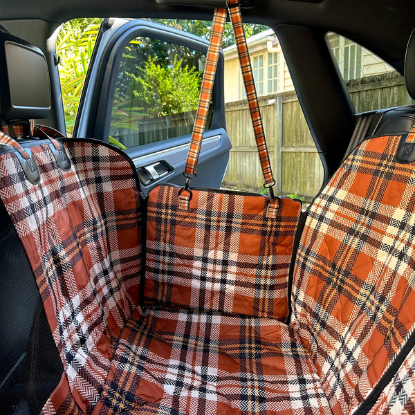 Vintage Plaid Deluxe Hammock Car Seat Cover